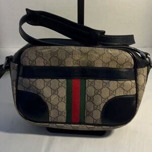 Gucci GG Monogram Web Stripe Crossbody Bag | Vintage | Italy